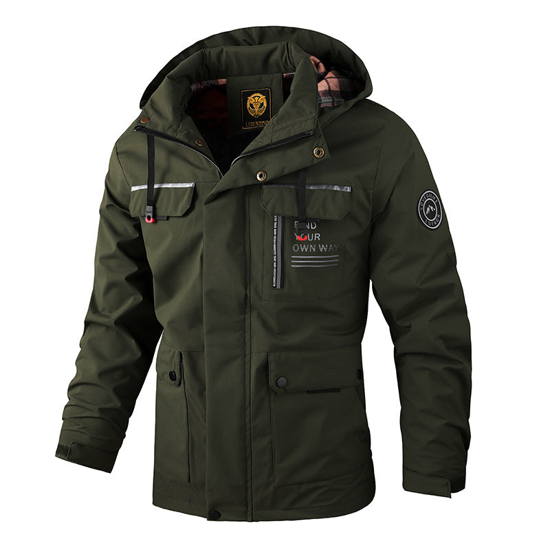 Men's Plus Size Hooded Jacket for Autumn & Winter