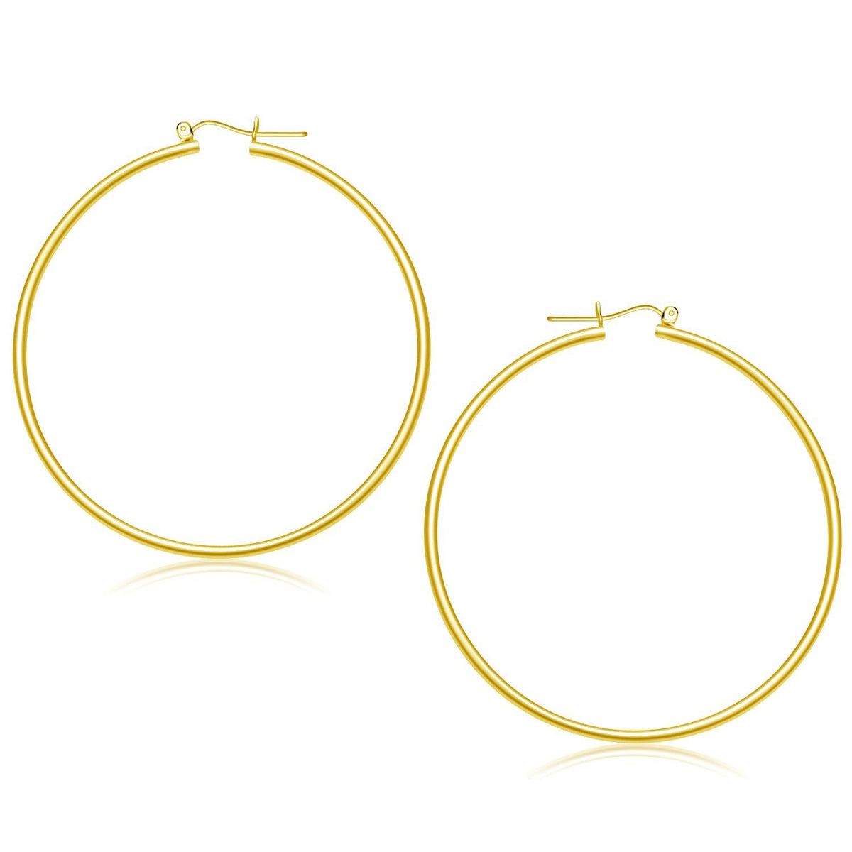 Boucles d'oreilles créoles polies en or jaune 14 carats (55 mm)