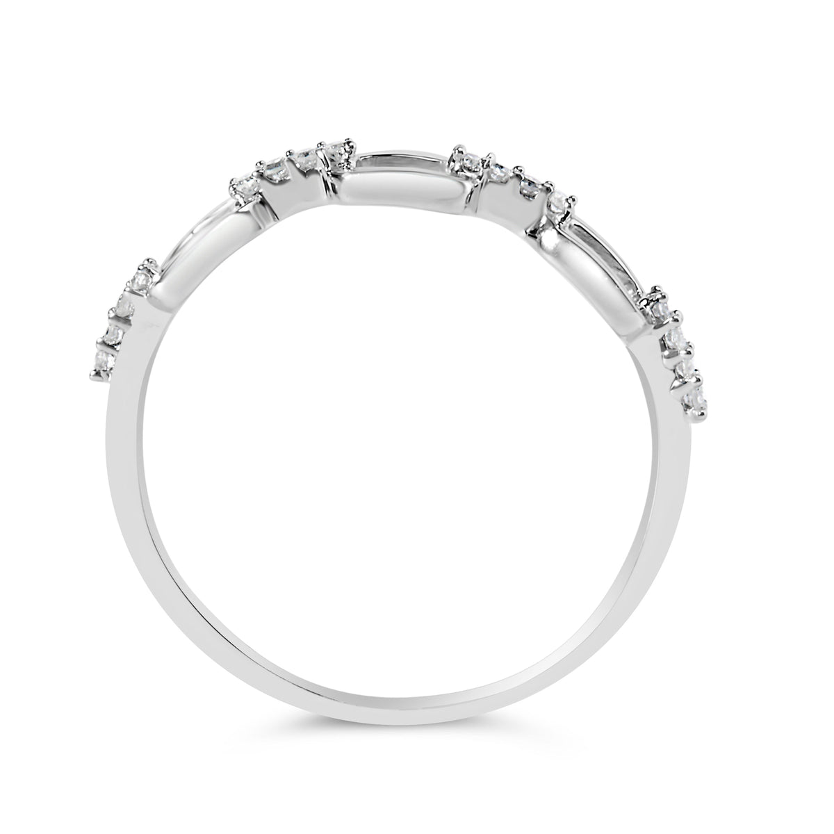Bague en argent sterling .925 avec accent diamant (couleur I-J, pureté I2-I3) - Taille de bague 6