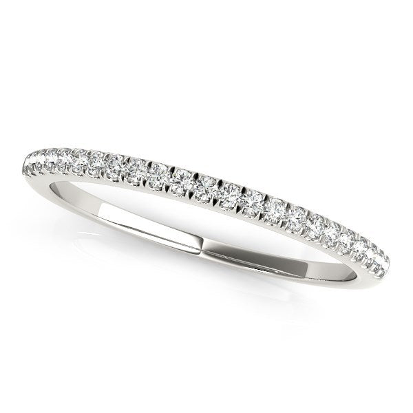 Alliance classique en or blanc 14 carats pavée de diamants (0,125 carat au total)