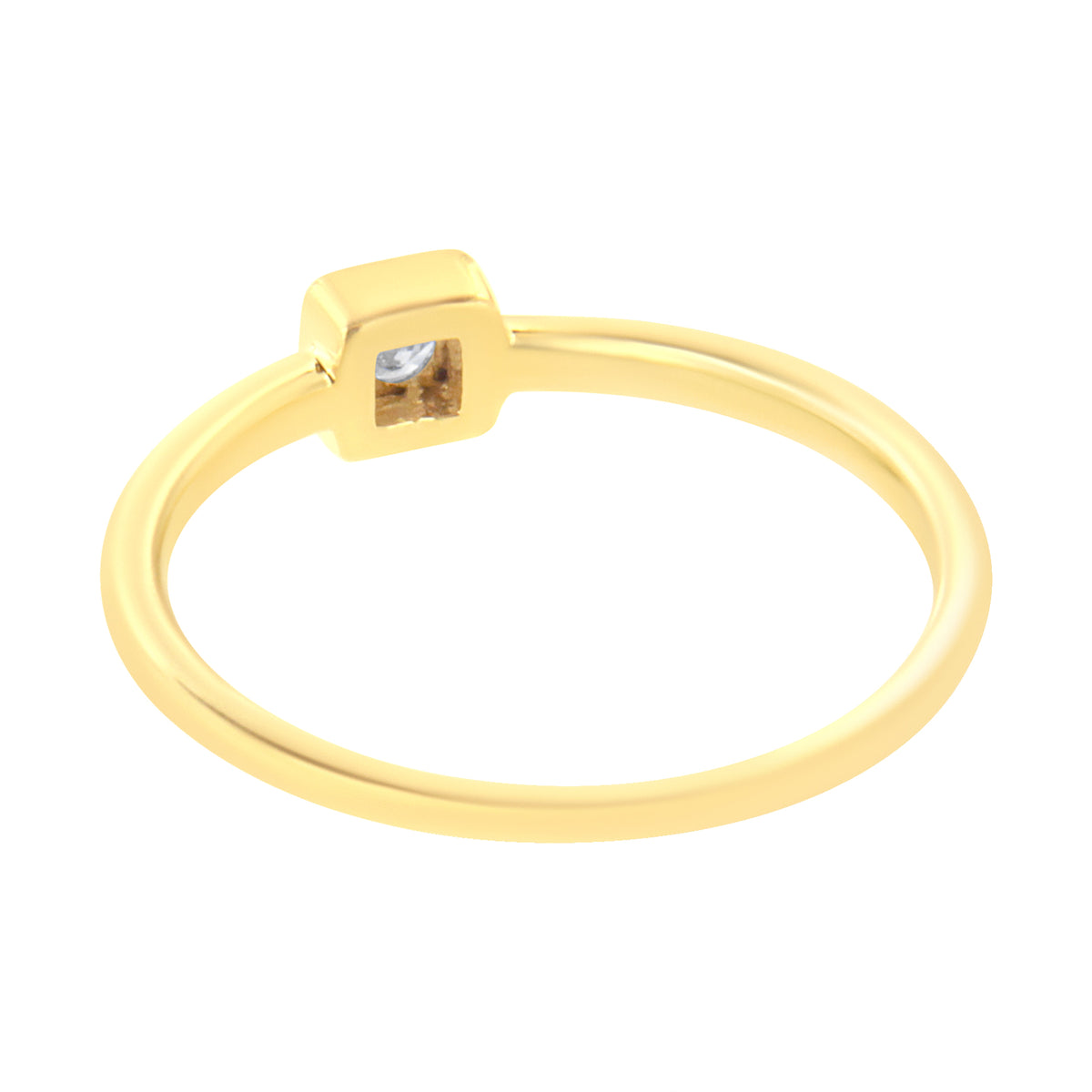 Bague de promesse en argent sterling .925 plaqué or jaune 14 carats avec diamant taille miracle 1/20 carat (couleur J-K, pureté I1-I2) - Taille 6