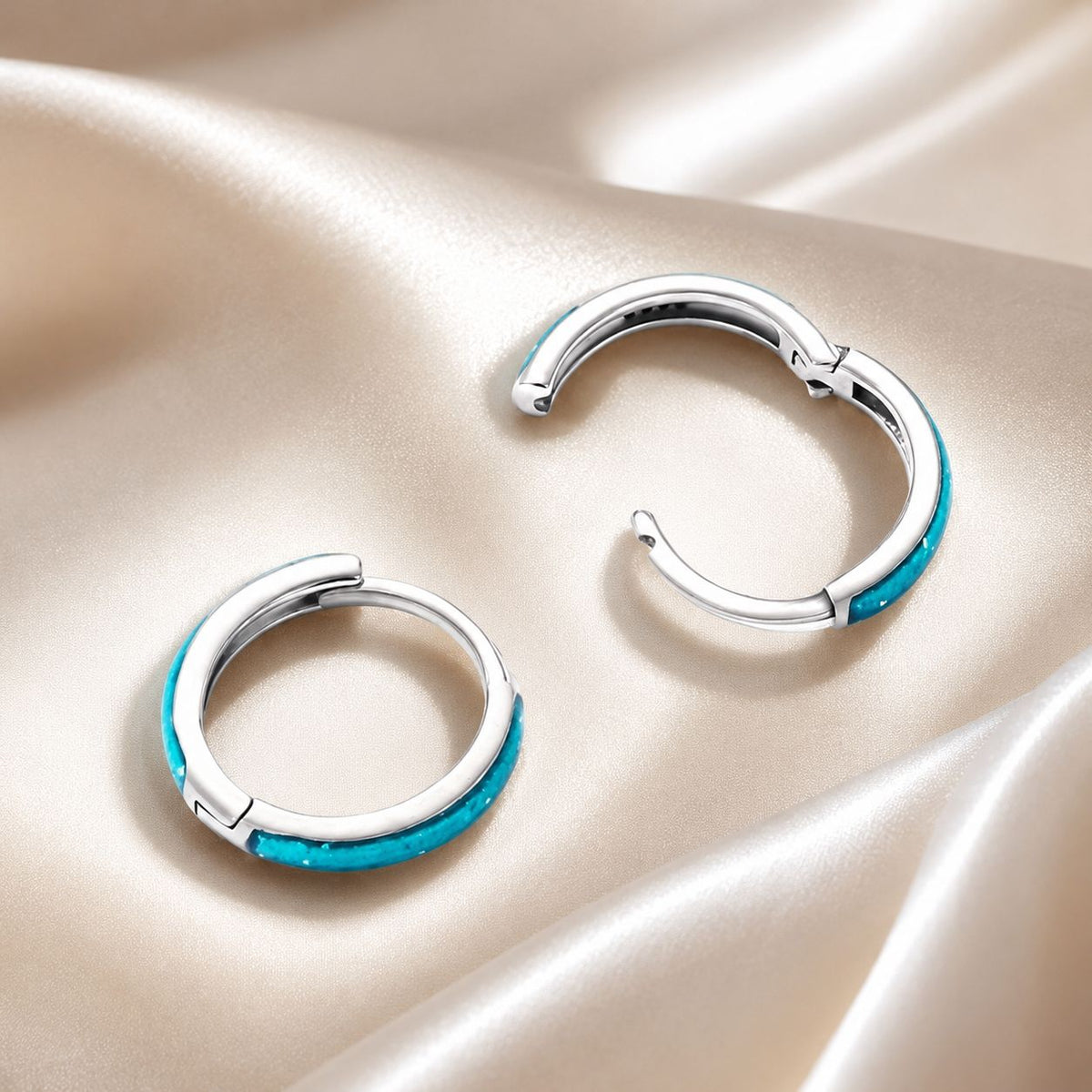 Boucles d'oreilles en argent sterling 925 émaillé et oxydé