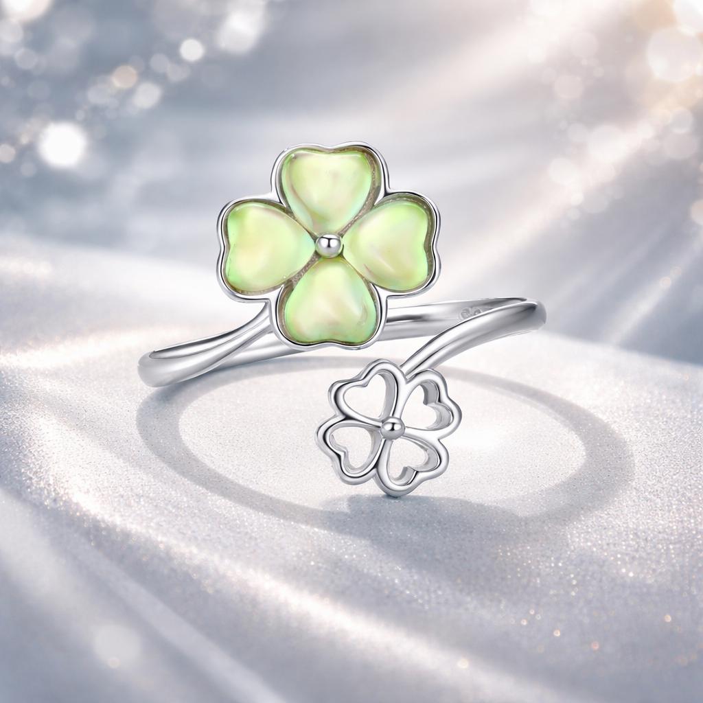 Bague en argent sterling 925 et verre transparent pour femme