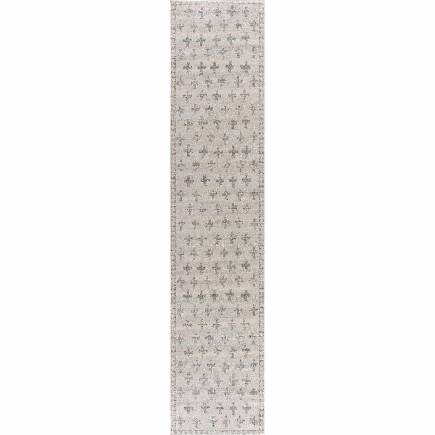 Tigris Swiss Cross Ivory&Gray Area Rug - Clearance