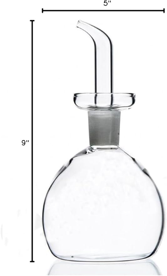 ELETON Cylindrical 28 oz Olive Oil Dispenser Bottle Glass with No Drip Spout -Olive Oil & Vinegar Dispenser Glass Cruet Decanter- Glassware Seal Handicraft Easy Clean Drip Free Bottles for Kitchen