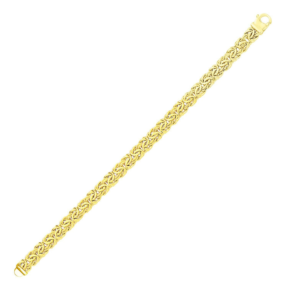 Bracelet chaîne style byzantin en or jaune 14 carats