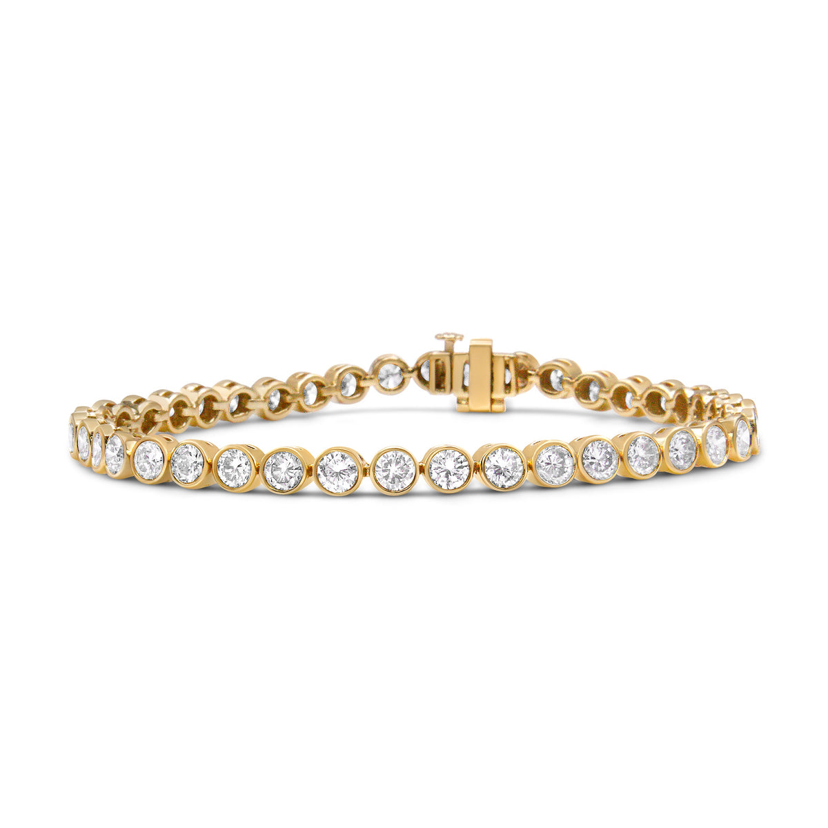 Bracelet tennis en or jaune 10K serti de diamants ronds de 8,0 carats