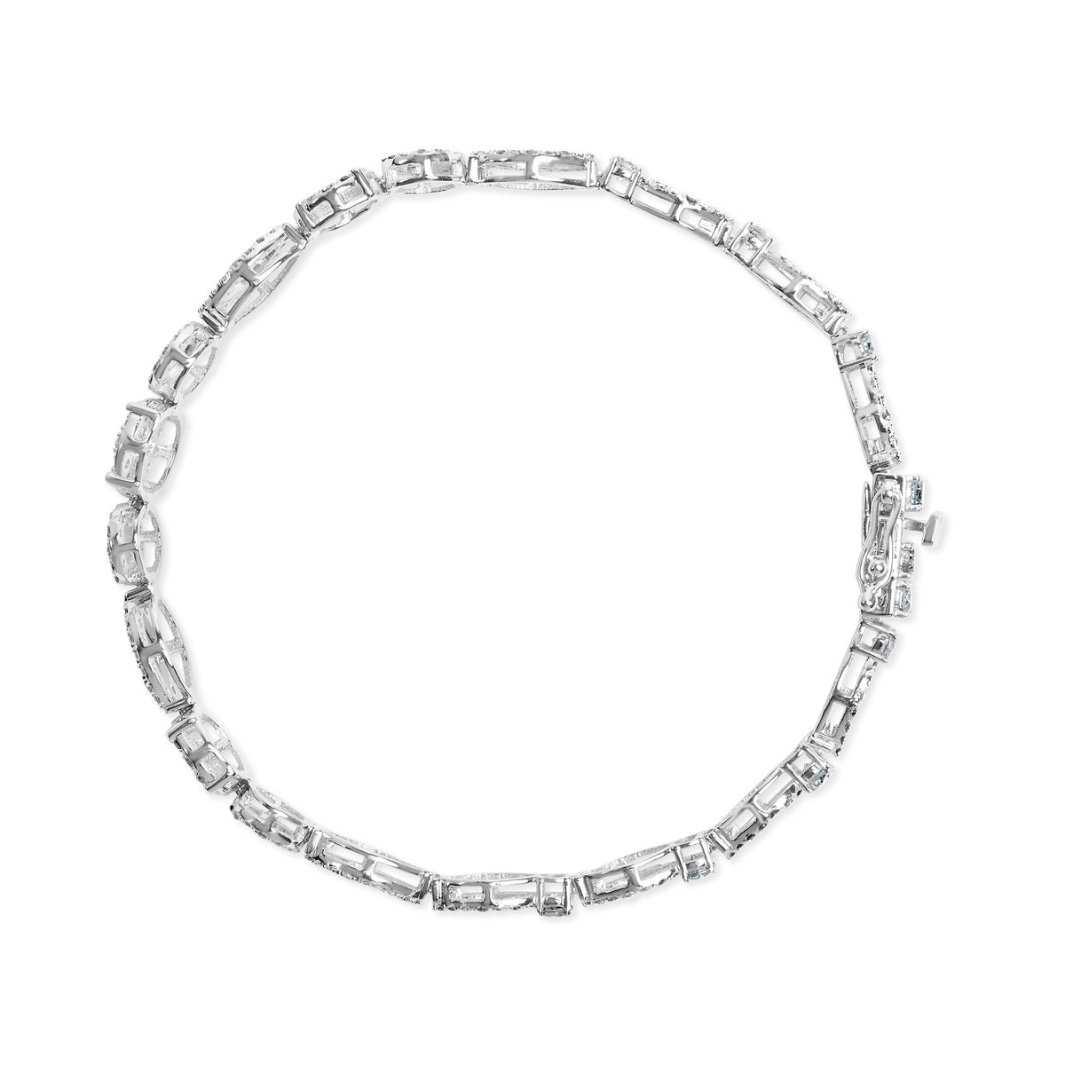 Bracelet à maillons en or blanc 10 carats avec diamants de 3,00 carats