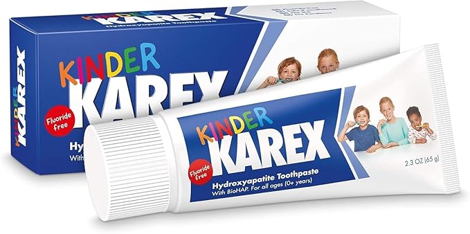 Kinder Karex Hydroxyapatite Kids Toddler Toothpaste 2.3 Ounce (Pack of 6), Fluoride Free