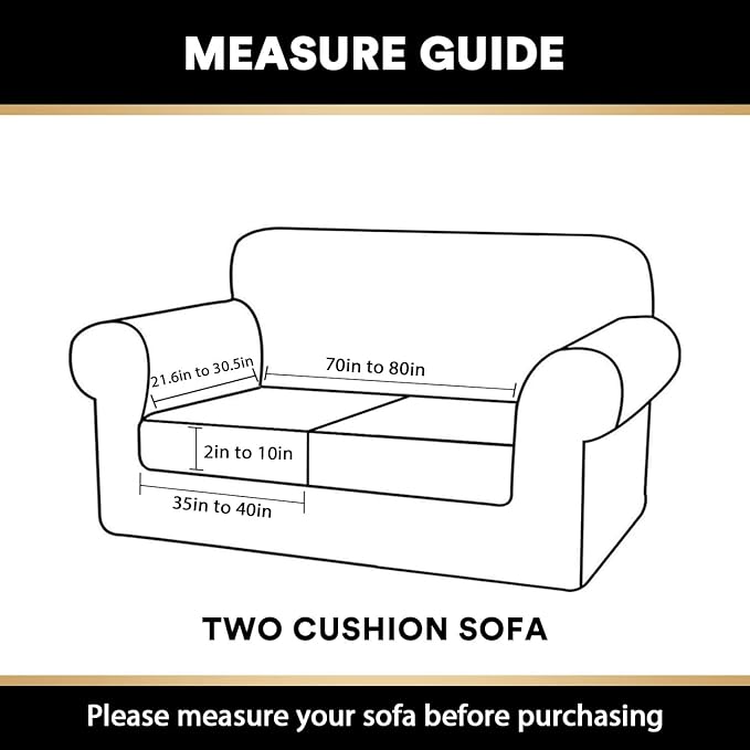 PrinceDeco Velvet Couch Cushion Cover Soft Stretch Cushion Slipcover for Chair Loveseat Sofa Cushion Furniture Protector Seat Cushion Sofa Cover (2 Piece Large Sofa Cushion Covers, Brown)