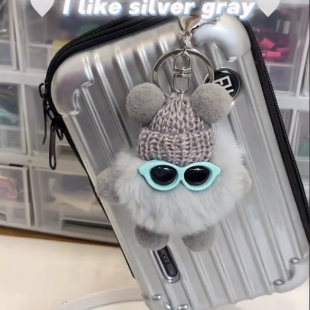 16-piece Silver Gray Keychain Set