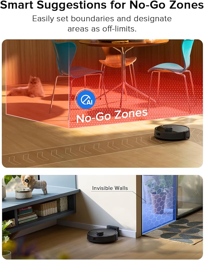 roborock Q7 L5 Robot Vacuum and Mop Combo, 8,000Pa Suction, Upgraded from Q5 Pro, Dual Anti-Tangle System, LiDAR Navigation, Multi-Level Mapping, Self-Charging Robotic Vacuum Cleaner, Black