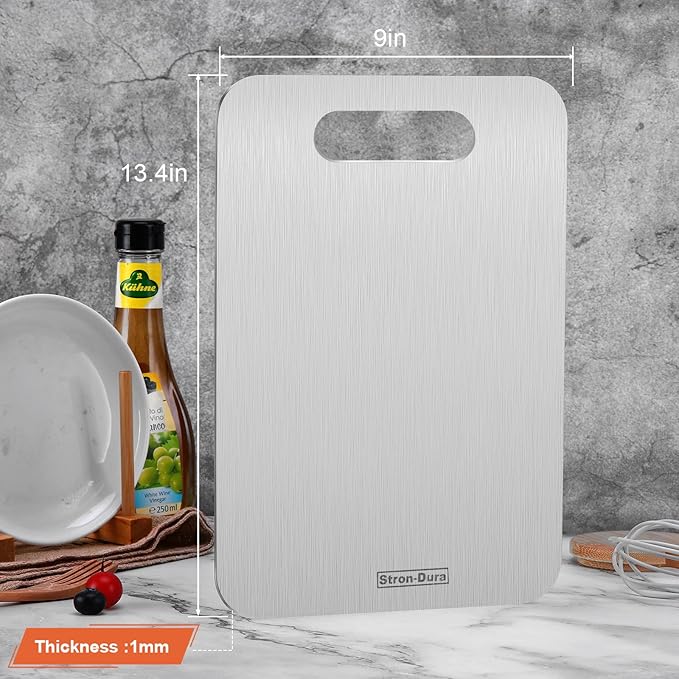 Cutting Boards for Kitchen, Cutting Board, Foodgrade Stainless Steel Cutting Board for Meat,Fruit, Vegetables, Outdoor or Indoor, M 13.4“ * 9”