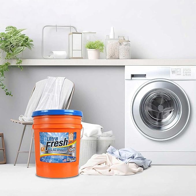 Ultra Fresh Liquid Laundry Detergent, 6X Platinum, 5 Gal, OXY Color Safe Bleach Alt™ - Household Cleaning Supplies and Accessories for Clothing and Fabric Items