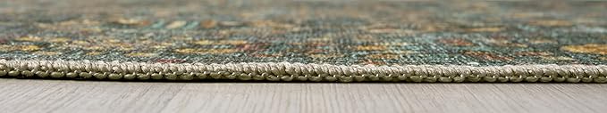 Keen Home Design 5x7 Rug - Machine Washable Area Rug with Non-Slip Backing, Ideal for Living Room, Dining Room, Bedroom - Vintage, Easy Clean, Durable, Low Pile Rug - (5' x 7')