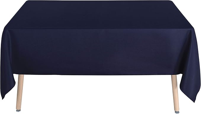 sancua Rectangle Tablecloth - 54 x 108 Inch - Stain and Wrinkle Resistant Washable Polyester Table Cloth, Decorative Fabric Table Cover for Dining Tables, Buffet Parties and Camping, Navy