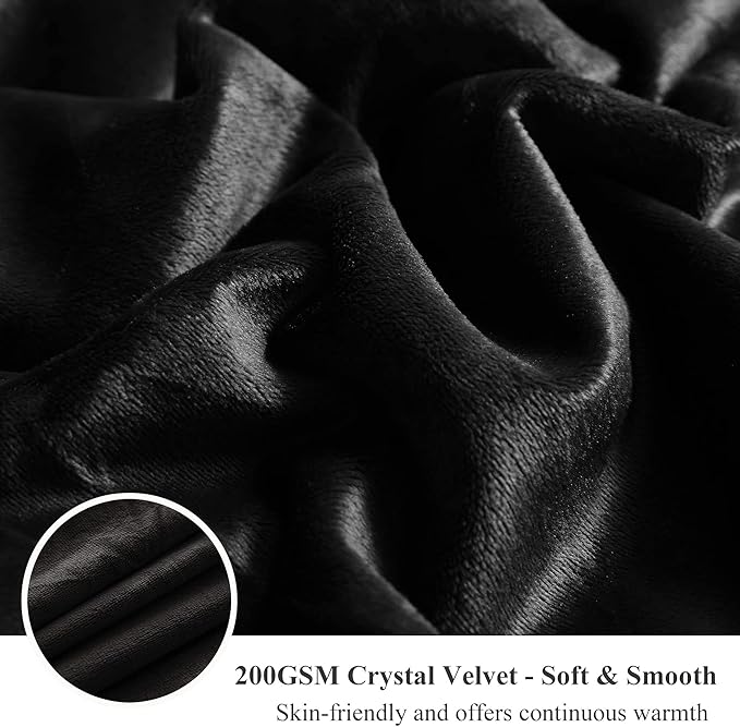 XeGe Luxury Faux Fur Throw Blanket, Black Soft 50x60 Fluffy Blanket Throw, Shaggy Plush Decorative Couch Blanket, Cute Furry Bed Throw Fuzzy Lap Blanket for Kids Women Men Teen Girls Black