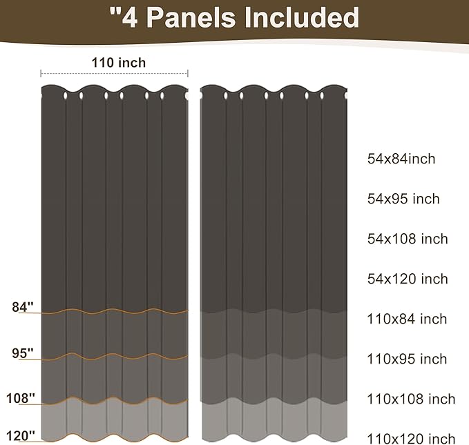 HolidayIdeas 4 Panels Linen Outdoor Curtains for Patio Waterproof Teal Gazebo Privacy Curtains 110" Wide x 95" Long-Indoor/Outdoor Wide Curtains Weatherproof for Pergola, Porch, Backyard, Deck