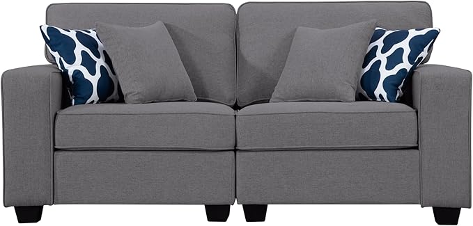 L Lengend Vansen Modular Sectional Sofa U Shaped Couch with Ottoman Modern Reversible Corner Sectional Couch for Living Room (Dark Grey, 2+3)