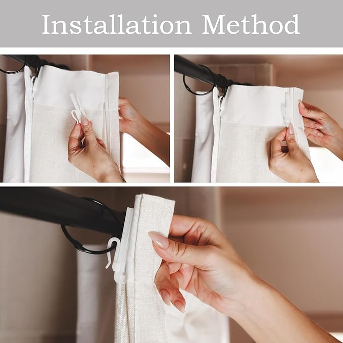 Pinch Pleated Floral Linen Curtains 2 Panels Elegant Light Filtering Privacy Drape,40 Inch Wide by 96 Inch Long Curtains Suitable for Living Rooms and Bedrooms