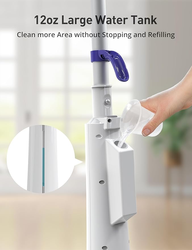 Professional Steam Mop Cleaner, 1300W Floor Steamer with Detergent Chamber, 25S Heat Up, Lightweight Steamer for Cleaning with 2 Washable Pads, Safe for Tiles, Upholstery, Carpet, Hardwood, Navy