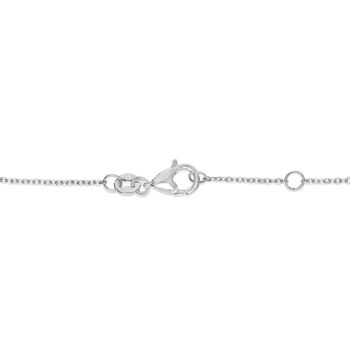 Bracelet chaîne à maillons, saphirs bleus et diamants sertis clos alternés, or blanc 14 carats - Taille 7,5 pouces