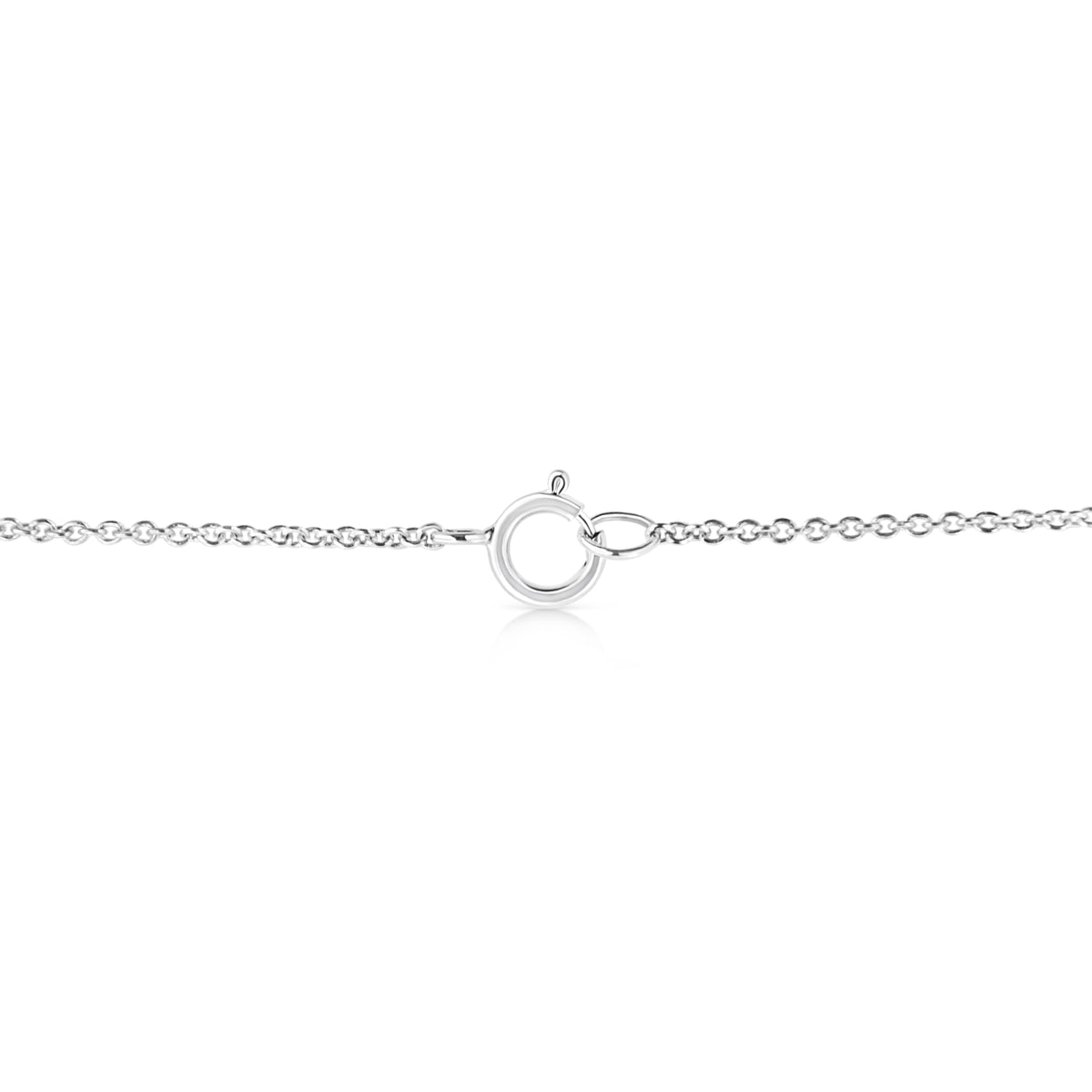 Collier avec pendentif solitaire de 1/2 carat en or blanc 14 carats, diamant ovale de laboratoire, monté horizontalement, 45 cm (couleur E-F, pureté VS1-VS2)