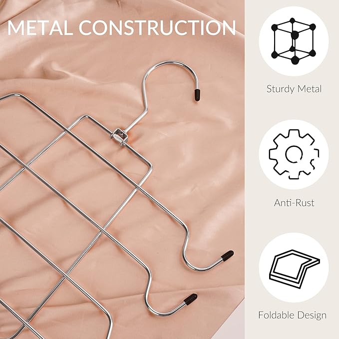 ZEDODIER Tank Top Hanger, 4 Pack Space Saving Bra Hangers, Non-Slip Hanging Sport Bras Holder, Closet Organizers and Storage for Camisoles Tank Tops Bras Ties Swimsuits Strappy Dress, Silver