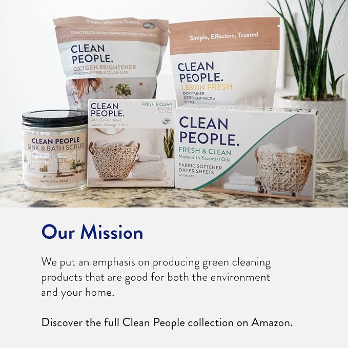 Clean People Laundry Detergent Pods - Recyclable Packaging, Hypoallergenic, Stain Fighting - Ultra Concentrated, Laundry Soap (384 Count, Fresh Scent)