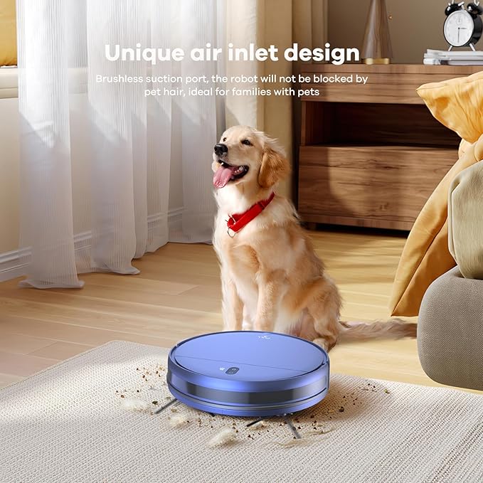 ZCWA Robot Vacuum and Mop Combo,2.4GHz WiFi Link Vacuum Robot,4 Cleaning Mode Robotic Vacuums Cleaner,APP/Remote Aspiradora Robot,Self-Charging Robot Vacuum for Pet Hair,Stains,Carpets,Corner