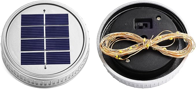 Cooo 12 Pack Solar Lanterns Outdoor Waterproof Upgraded Crystal Glass Solar Mason Jar Lights 30 LED 215% Larger SolarPanel, Anti-Rust Lid(Just a Little More,Get Double The Delight-Warm White)