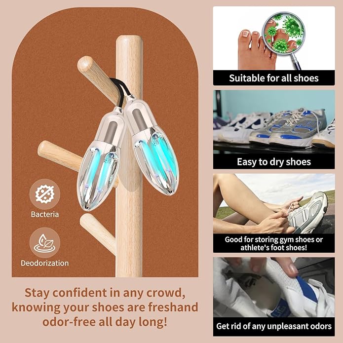 Shoe Deodorizer Dryer 3-Mode Timer & Gentle Airflow Tech In-Footwear Hygiene Management