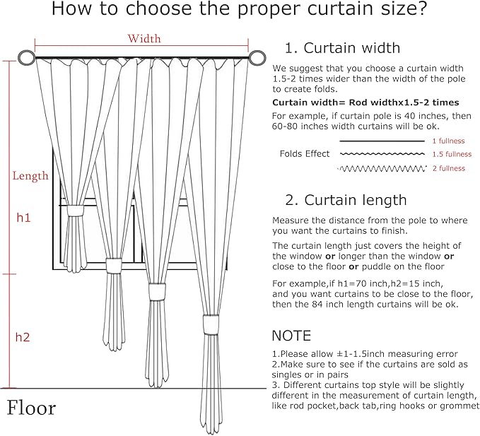 Vision Home Sand Pinch Pleated Full Blackout Curtains Linen Blended Room Darkening Window Curtains 72 inch for Living Room Bedroom Thermal Insulated Pinch Pleat Drapes with Hooks 2 Panel 40" Wx72 L