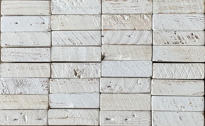 Urban Legacy Reclaimed Barnwood Planks | Floating Shelves for Wall w/Flush Mount Shelf Bracket Set Included | Set of 2 (White Wash, 40"x 4.5"x 2")