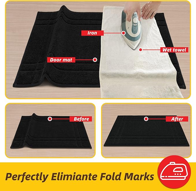 JSEI Entryway Rugs Doormat 32"x48", Non-Slip Dirt Trapper Door Mats Indoor, Washable Absorbent and Stain Resist Welcome Floor Mat for Front Door, Dog Door Mat, Muddy Wet Shoes & Paws, Black