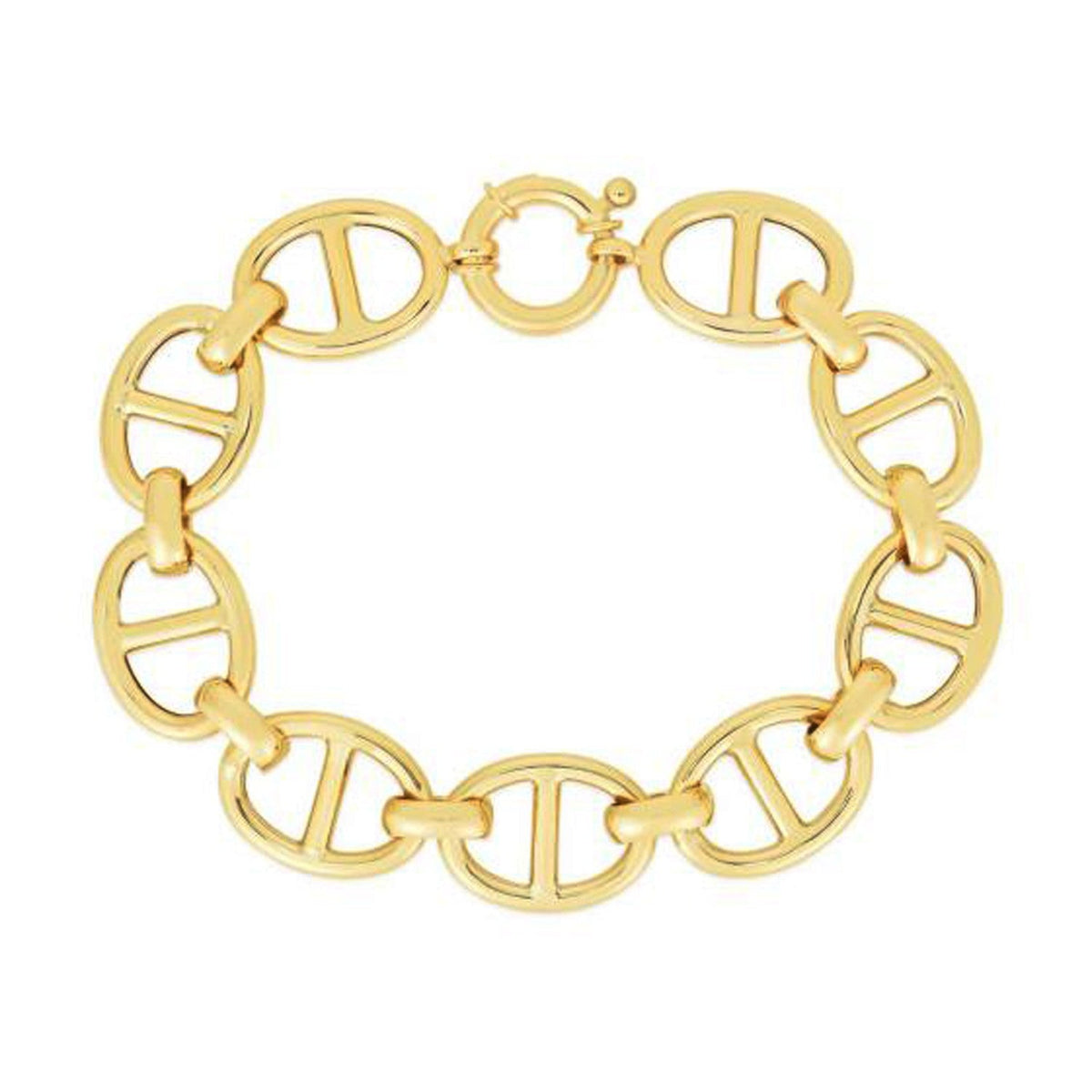 Bracelet maillon marin en or jaune 14 carats, poli (13,80 mm)
