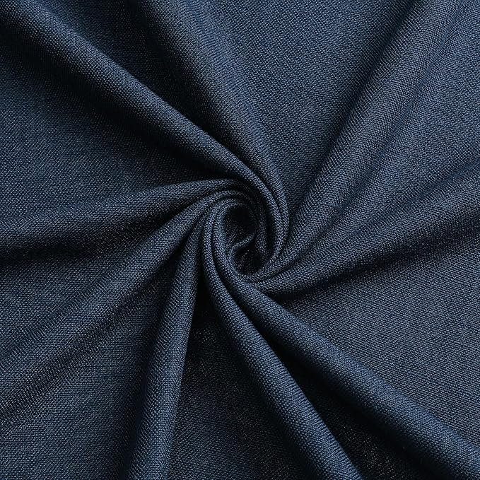 Vision Home Navy Blue Pinch Pleated Full Blackout Curtains Linen Blended Room Darkening Curtain Panels 102 inch for Living Room Bedroom Thermal Insulated Pinch Pleat Drapes with Hooks 40" Wx102 Lx2