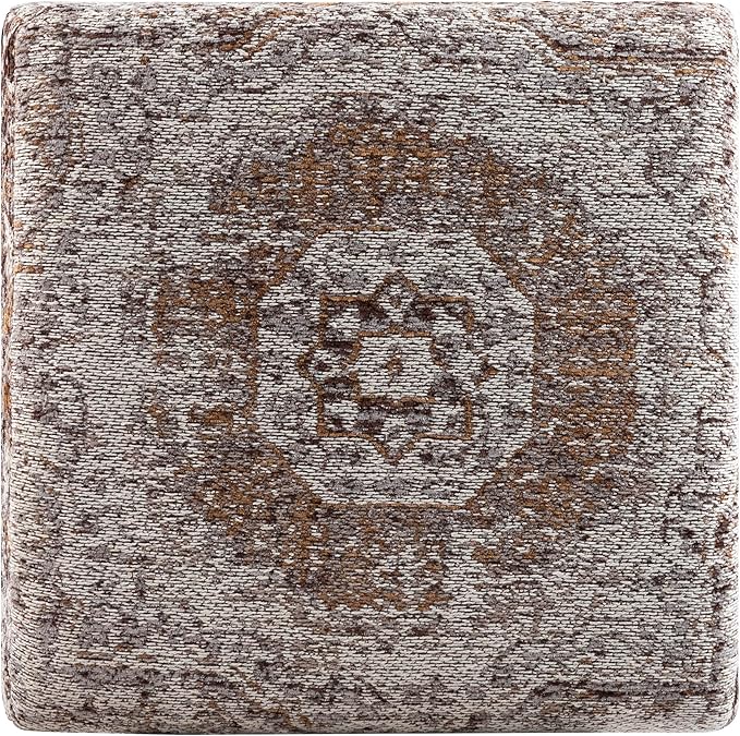 Mark&Day Pouf Ottoman, Kaltenleutgeben Traditional Camel Cube Pouf Foot Rest for Living Room, Bedroom and Boho Home Decor (18"x18"x18")