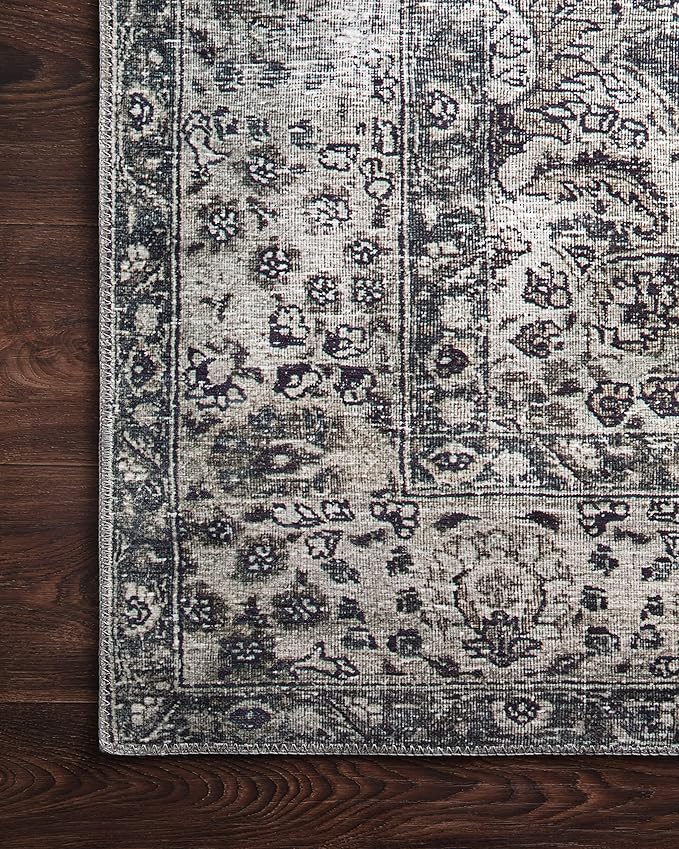 Loloi Layla Collection LAY-06 Taupe/Stone 2'-6" x 7'-6" .13" Thick Runner Rug, Soft, Durable, Vintage Inspired, Distressed, Low Pile, Non-Shedding, Easy Clean, Printed, Living Room Rug