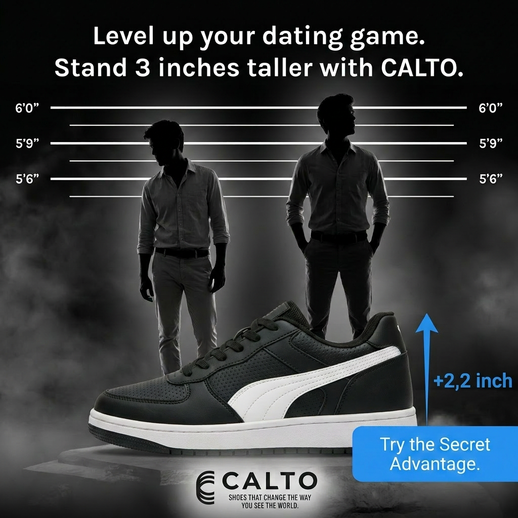 CALTO - S2530 - 2.2 Inches Taller (Black/White) - Contemporary Casual Sneaker