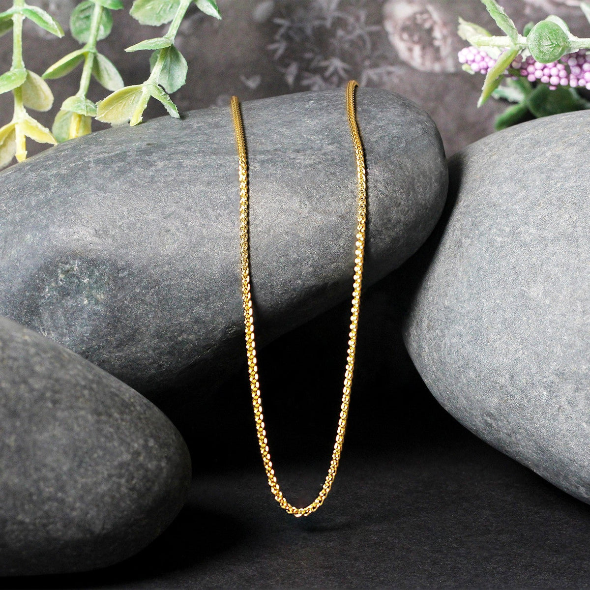 Chaîne ronde en or jaune 14 carats de 1,2 mm