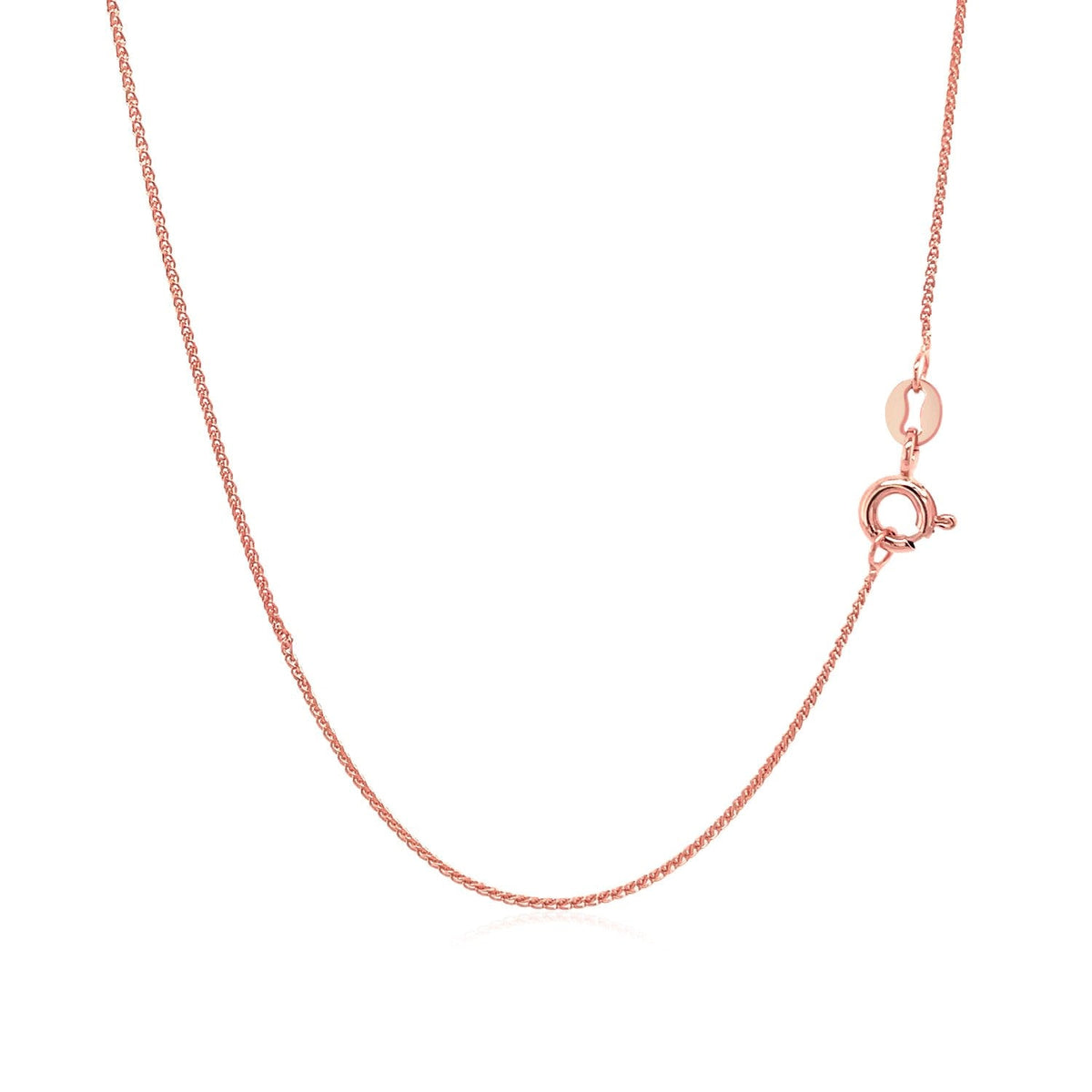 Chaîne Épi de Blé Ronde Taillée au Diamant en Or Rose 14 carats 0,6 mm