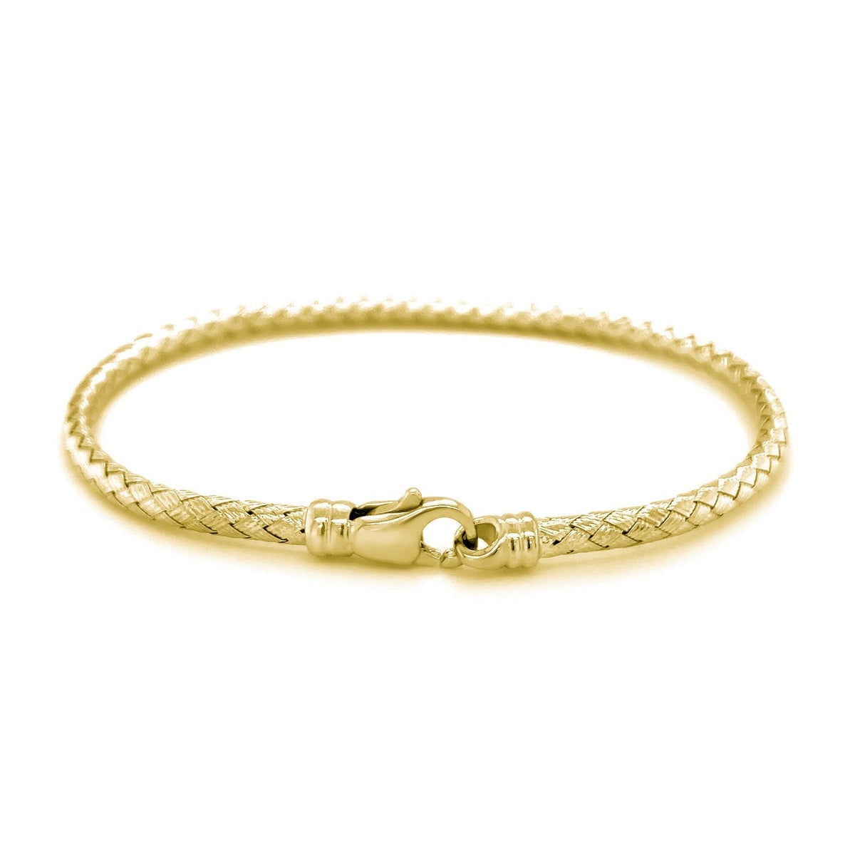Bracelet jonc Fancy Weave en or jaune 14 carats (3,0 mm)