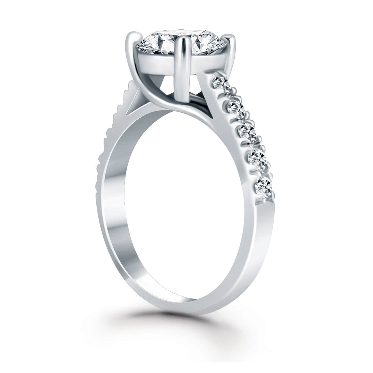 Bague de fiançailles Treillis en or blanc 14 carats avec diamant