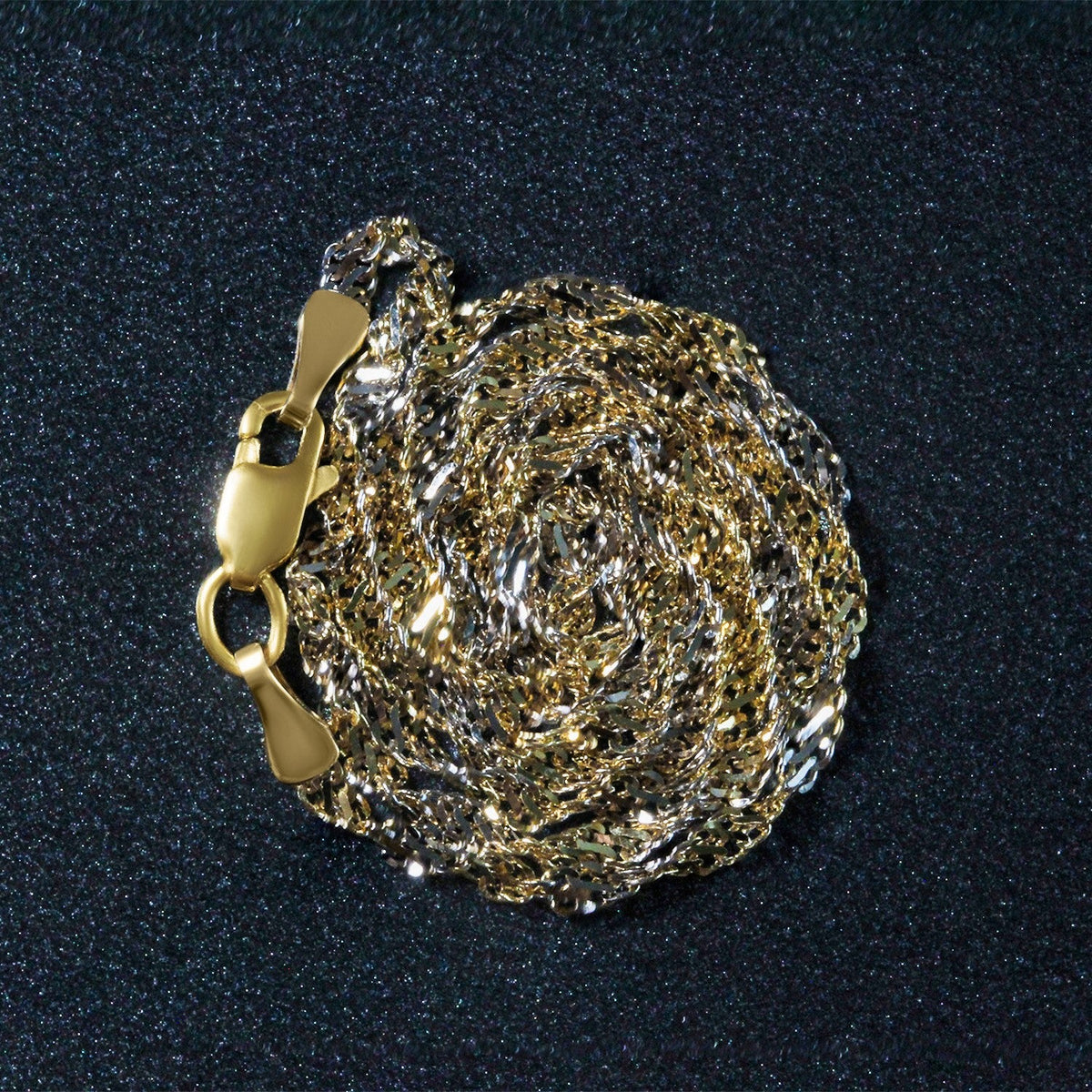 Chaîne Singapour 2,0 mm en or bicolore 14 carats
