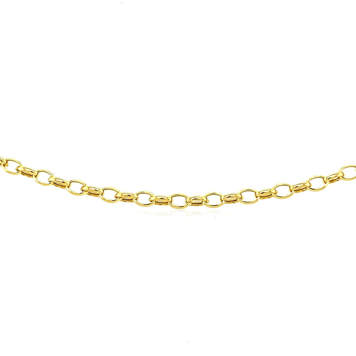 Bracelet Rolo Ovale en Or Jaune 14 carats de 3,2 mm