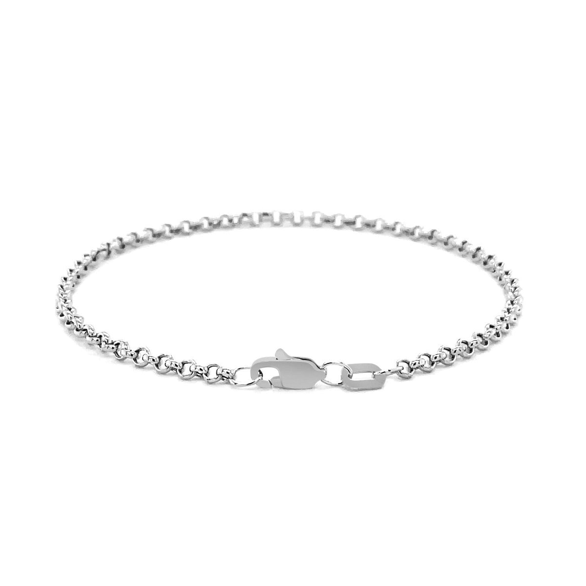 Bracelet Rolo en or blanc 14 carats de 2,3 mm