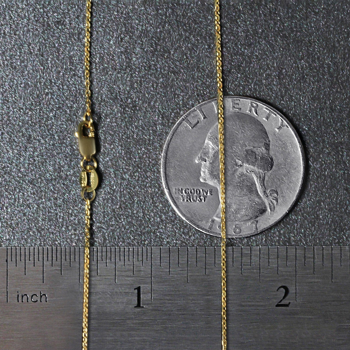 Chaîne à maillons forçat coupée au diamant en or jaune 14 carats, 0,8 mm