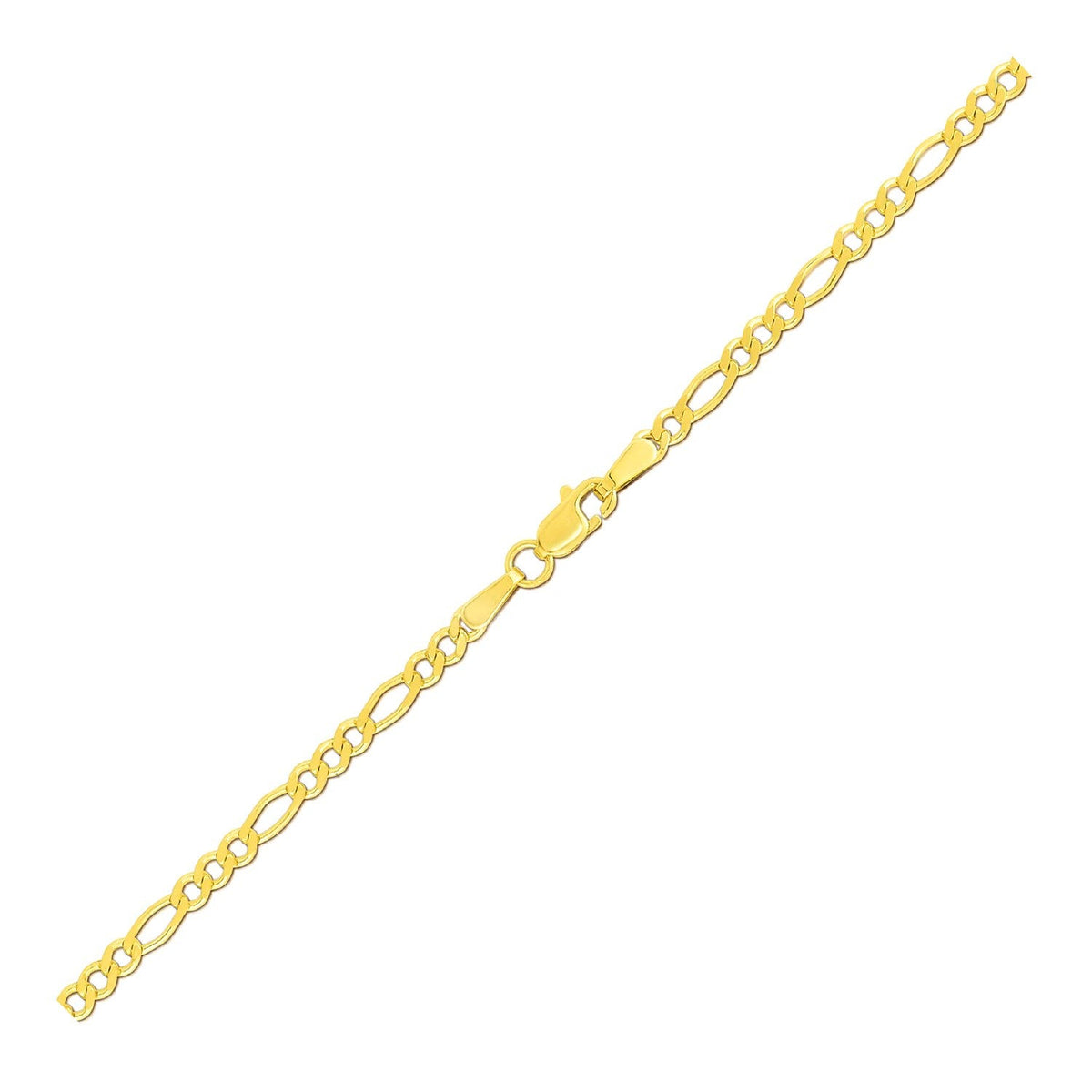 Bracelet Figaro 2,8 mm en or jaune massif 14 carats