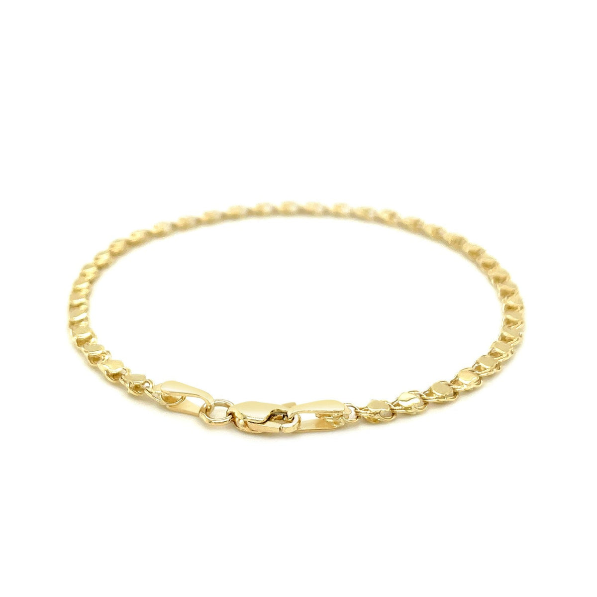 Bracelet cœur en or jaune 14 carats de 2,9 mm